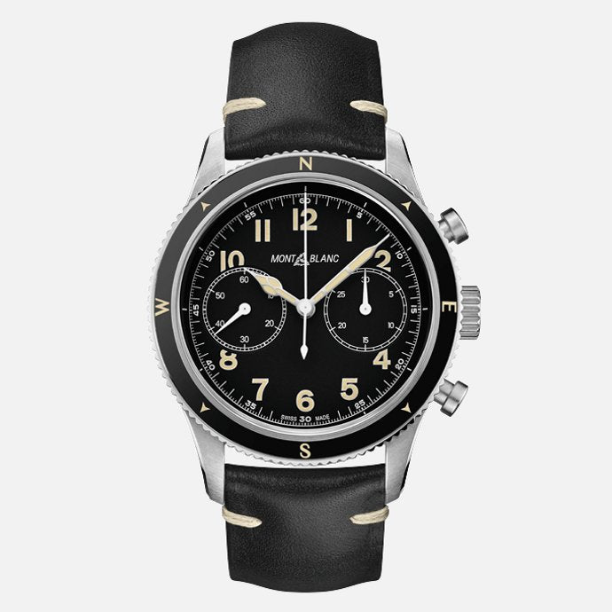 Montblanc MB126915 Black Dial 1858 Automatic Limited Edition Leather Watch Ref. 126915